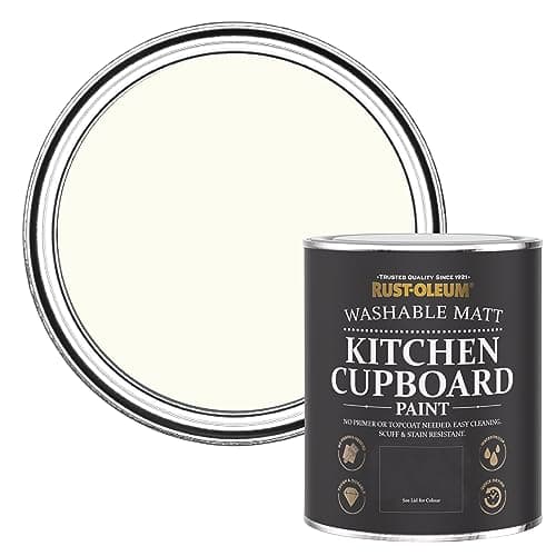 Image of Rust-Oleum Off White Kitchen Cupboard Paint in Matt Finish - Porcelain 750ml