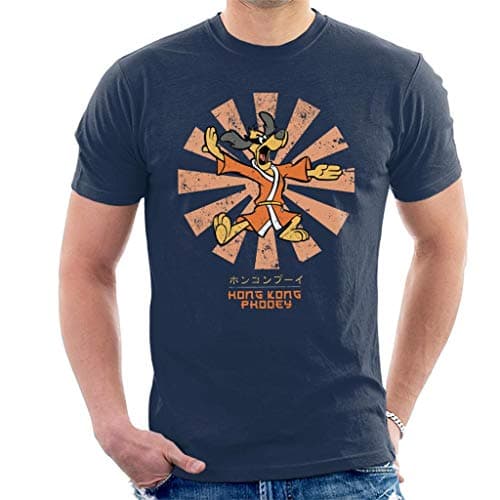 Image of Hong Kong Phooey Retro Japanese Men's T-Shirt Navy Blue