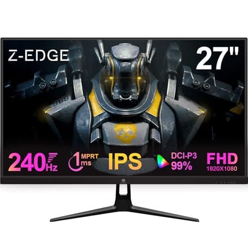 Image of Z-Edge 27 Inch Gaming Monitor 240Hz 1ms Full HD IPS Panel LED Monitor, 400cd/m² Brightness, Ultra-Thin Bezel, FreeSync, HDMI & DisplayPort, VESA Mountable, Black