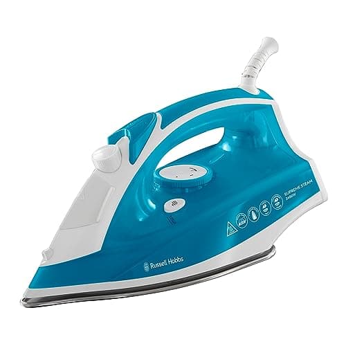 Image of Russell Hobbs Supreme Steam Iron, Powerful vertical steam function, Non-stick stainless steel soleplate, Easy fill 300ml Water Tank, 110g Steam Shot, 40g Continuous steam, 2m Cord, 2400W, 23061