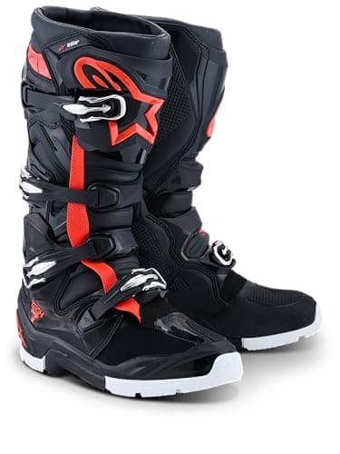 Image of Alpinestars Tech 7 Enduro Drystar WP Motocross Boots, Black red white, 9 UK