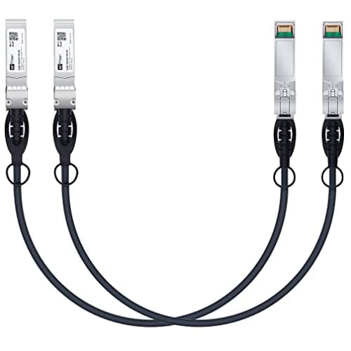 Image of H!Fiber.com 2pack 10Gb/s SFP+ DAC cable, 0.5m (1.6ft), 10GBase-CU passive direct copper Twinax SFP+ cable, for Cisco SFP-H10GB-CU0.5M, Ubiquiti,Netgear and Other Open Switches and NIC
