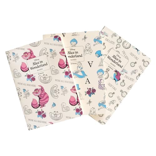 Image of Grupo Erik A6 Notebook Set - Disney Alice In Wonderland Gifts | 3 A6 Notebooks - Lined, Plain, Dotted - 32 sheets (64 pages) | Disney Stationery Gifts Under 15 Pounds