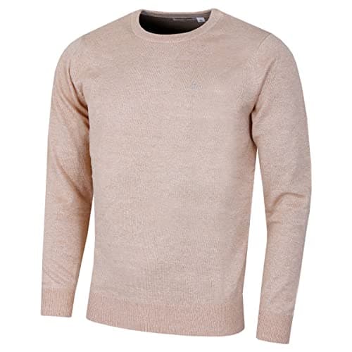 Image of Calvin Klein Mens Crew Neck Sweater - Caramel Marl - L