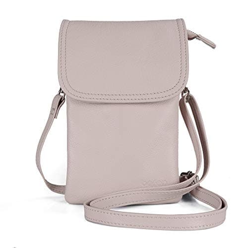 Image of Befen Genuine Leather Phone Bag - Small Cross Body Bag for Women with Long Strap and Key Ring - Fit 8 Plus or Phones Less 6.5 Inch