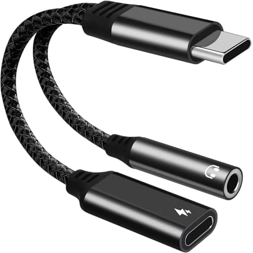 Image of NCGGY USB C to 3.5mm Jack and Charger Adapter, 2-in-1 USB C to Aux Audio Jack Adapter with PD 27W Fast Charging Compatible with i-Phone 15 Pro Max, S-amsung Galaxy S23/S22 Ultra, Pixel 7/6, i-Pad Pro/