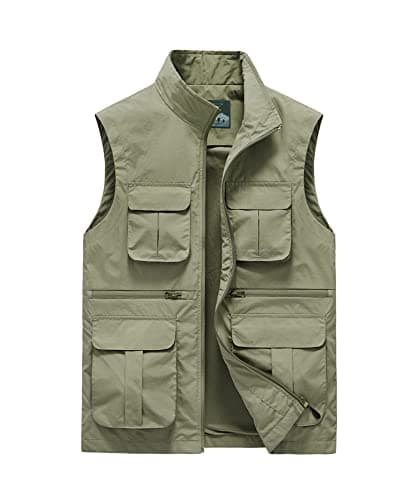 Image of Btmpmcs Men's Outdoor Gilet Quick Dry Fishing Vest Multi Pocket Cargo Utility Safari Waistcoat Hunting Hiking Sleeveless Jacket Breathable Photography Top