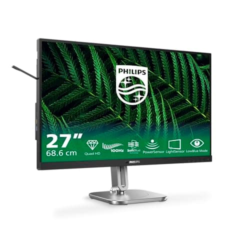 Image of Philips 27B2G5200-27 inch Full HD monitor, height adjustable, speakers, Adaptive Sync (2560x1440, 75 Hz, 2x HDMI 1.4, 1x DisplayPort 1.2, USB Hub) dark/gray