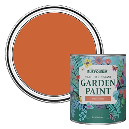 Image of Rust-Oleum Orange Mould-Resistant Garden Paint In Satin Finish - Tiger Tea 750ml