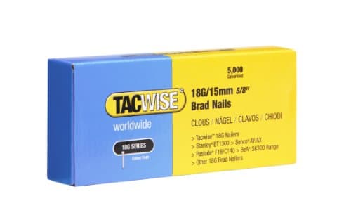 Image of Tacwise 0394 Galvanised Brad Nails Type 18G / 15 mm, Pack of 5,000
