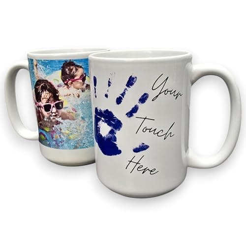 Image of With Your Touch Personalised Mug Custom Cup Size and Style - Photo Text Logo Image - Personalised Gift for Dad Mother Love Christmas Birthday Anniversary Graduation - (Mighty-15oz-445ml)