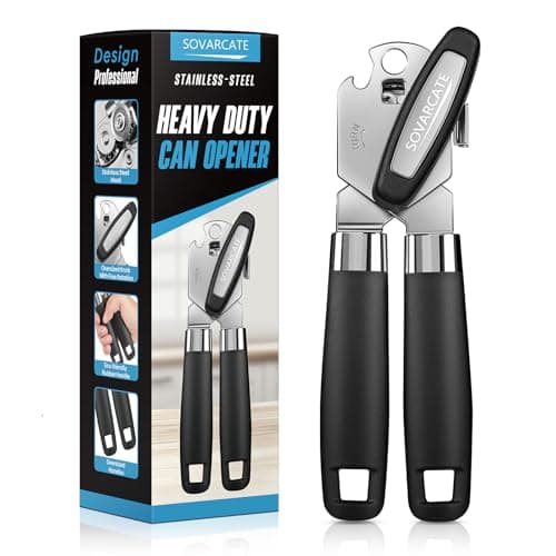 Image of Tin Opener Can Opener Manual Multifunctional Heavy Duty with Magnet Lift [Ergonomic Curved Handle Grip] Stainless Steel, Non-Slip, Arthritis-Friendly, Handheld Tool for Seniors, Kitchen Essentials