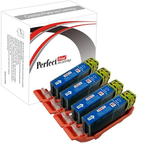 Image of 4 Cyan PerfectPrint Compatible Ink Cartridge Replace CLI-526 for Canon Pixma iP4850 iP4950 iX6550 MG5150 MG5250 MG5300 MG5320 MG5350 MG6150 MG6250 MG8150 MG8170 MG8220 MG8250 MX715 MX885 MX895 Printers
