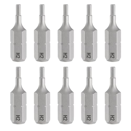 Image of sourcing map 10pcs H2.0 Hex Screwdriver Bit 1/4" Hex Shank 25mm/1" Length Magnetic Hexagon Head S2 Steel Screw Driver Bit