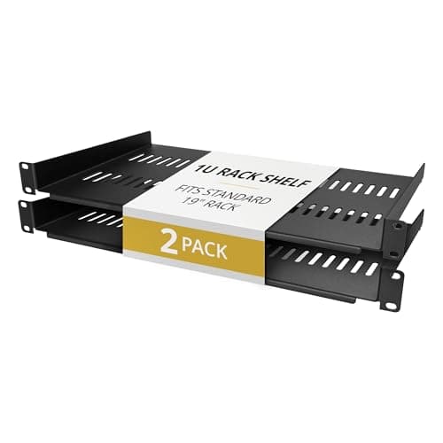 Image of StarTech 2-Pack 1U Server Rack Shelf, Vented Rackmount Cantilever Tray for 19" Network Rack or Cabinet, Heavy-Duty 10" (25cm) Deep, Up to 44lb (20kg) Each