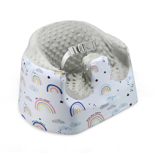 Image of PandaEar Baby Seat Cover Compatible with Bumbo Seat, Removable Floor Soft Seat Cover for Boys & Girls, Breathable & Anti-Slip, Machine Washable, Grey