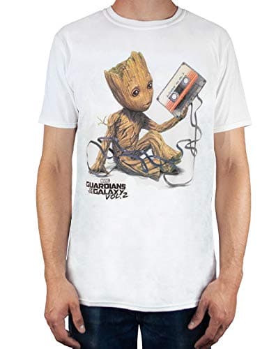 Image of Guardians of the Galaxy Men's Vol 2 Groot Tape T-Shirt (S), White