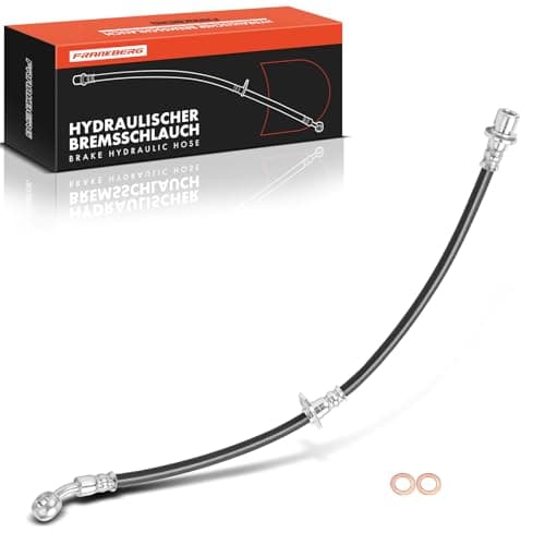 Image of Frankberg Brake Hose Brake Hydraulic Hose Front Axle Right Driver Side Compatible with MX-5 I NA 1990-1998 MX-5 II NB 1998-2005 Replace# NA0143810 NA7543810