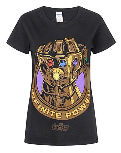 Image of Avengers Infinity War Marvel Thanos Infinity Gauntlet Women's T-Shirt (M) Black