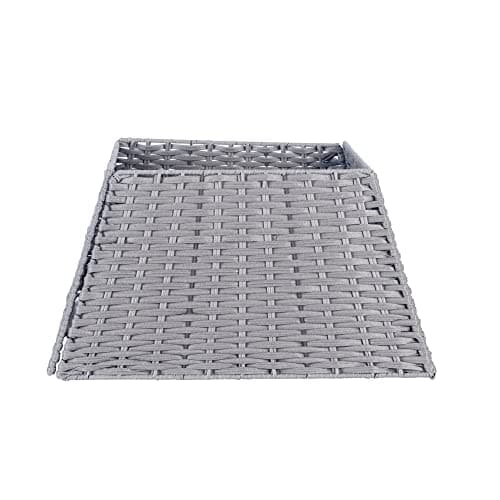 Image of Floralcraft® Woven Willow Christmas Tree Skirt (Grey) Large 50cm Square Xmas Tree Stand Rattan Basket Christmas Tree Decoration