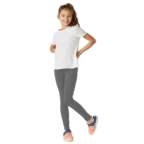 Image of BODYWEAR LTD - Girls' Kids Plain Leggings - Children and Teen Basic Stretchy Full-Length Pants for Everyday - Style and Active Play – Perfect for School, Travel, Sports (Dark Grey, 5-6 Years)