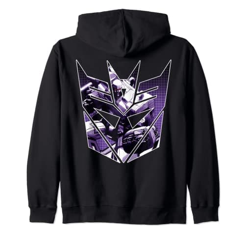Image of Transformers Logo Decepticon Shield Megatron Zip Hoodie
