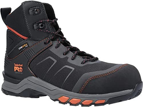Image of Timberland Pro Mens Hypercharge Textile Lace Up Safety Boots Black Orange