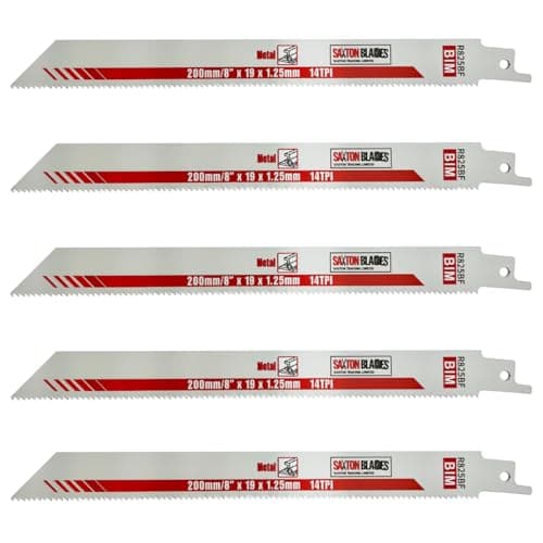 Image of 5x Saxton 200mm Heavy Duty Reciprocating Sabre Saw Metal Blades R825BF fits Bosch, Dewalt, Makita etc