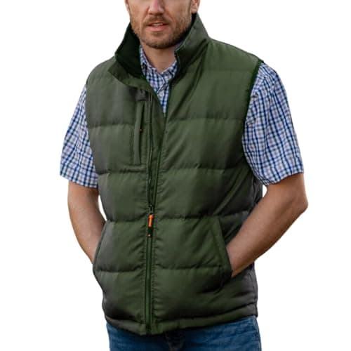 Image of Xpert - Padded Body Warmer Gilet For Men And Women. 300D Polyester Lightweight Sleeveless Water Repellent & Wind Resistant Outerwear Jacket, Unisex Fit With Fleece Collar And Pockets (Green, XS)