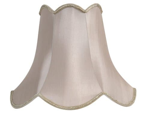 Image of Oaks Lighting Faux Silk Scallop Shade, 12-inch, Soft Grey