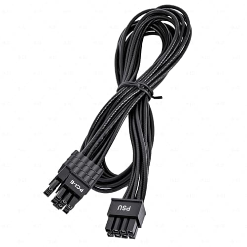 Image of Certusfun PCIE Cable for Corsair, 65CM Male to Male 8 Pin to 6+2 Pin GPU Power Cable for Thermaltake, ARESGAME Modular Power Supply (25'') (Black 16AWG [V.2026])