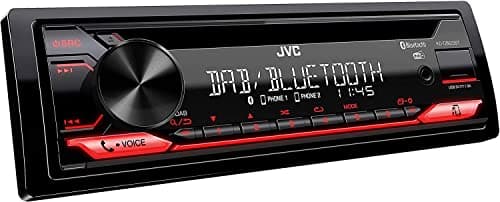 Image of JVC KD-DB622BT CD Car Radio with DAB+ and Bluetooth Hands-Free Kit (Sound Processor, USB, AUX-In, Spotify Control, 4 x 50 Watt, Red Button Lighting, Without Antenna)