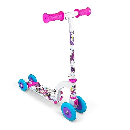Image of OZBOZZ SV20004 Unicorn My First Scooter, White, Pink and Blue Wheels