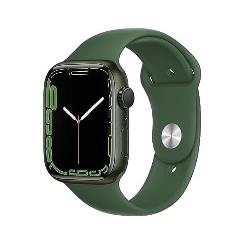 Image of Apple Watch Series 7 (GPS, 45mm) - Green Aluminium Case with Clover Sport Band (Renewed)