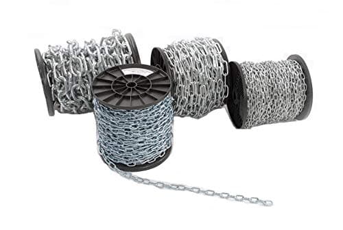 Image of Strong Heavy Duty Steel Chain BZP Bright Zinc Plated Side Welded Security Links (10m, 5mm)