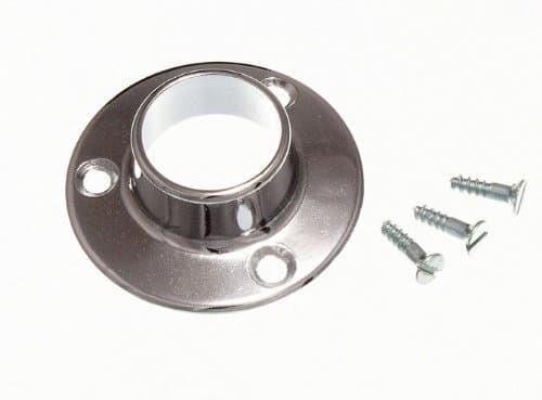 Image of WARDROBE ROD RAIL SOCKET END SUPPORT BRACKET 19MM CHROME PLATED ( pack of 2 )