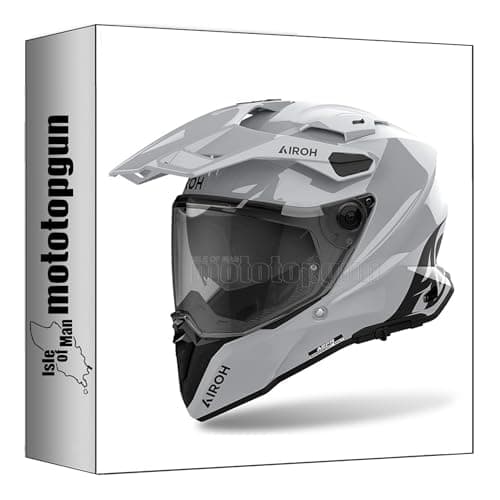 Image of airoh helmet motorbike dual cm281 commander 2 color cement grey gloss sz. l mototopgun