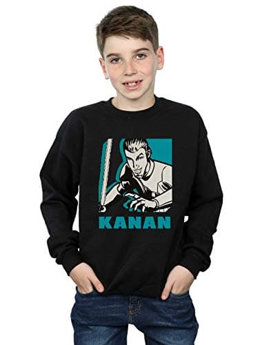 Image of Absolute Cult Star Wars Boys Rebels Kanan Sweatshirt Black 7-8 Years
