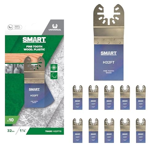 Image of Smart H63FT10 Trade 63mm Fine Tooth Multi-Tool Saw Blades - Pack of 10