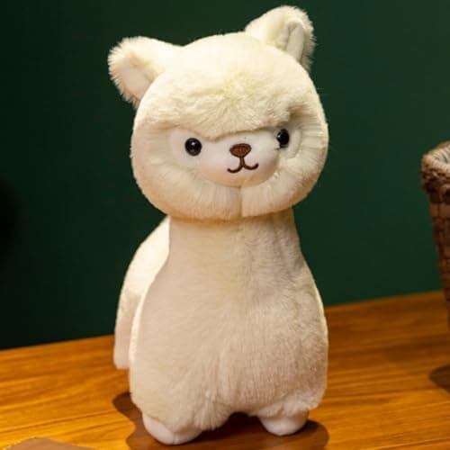 Image of OUKEYI Alpaca Plush Toy, 11.8""/30cm Stuffed Animal Alpaca Doll Plushie Hug Pillow Soft Fluffy Cushion Super Christmas Valentine Gift, Birthday (Beige)