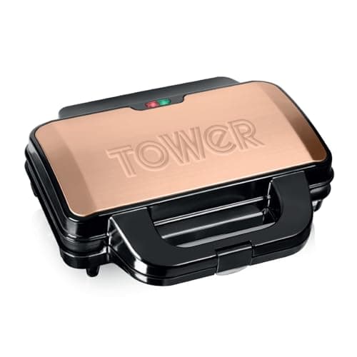 Image of Tower Infinity T27013RG Deep Fill Sandwich Maker with Automatic Temperature Control and Non-Stick Coating, 900W, Rose Gold