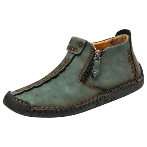 Image of Generisch Men's 2024 Mid Calf Zipper Casual Fashion Warm and Men's Boots Casual Shoes, Dark green, 7 UK
