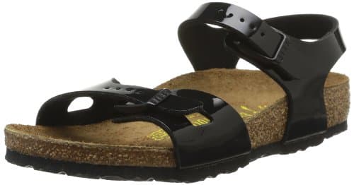 Image of Birkenstock Rio Birko Flor Girls' Sandals Black Size: 9 UK Child