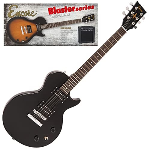 Image of Encore Blaster E90 Electric Guitar Pack – Gloss Black - Includes Guitar, Bag, Strap, Tuner, Amp and Accessories| Mahogany Body & Neck | Online Lessons Included | Perfect Beginner Electric Guitar