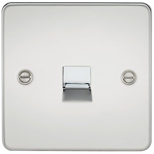 Image of Knightsbridge FP7300PC FP7300 FPAV7300PC Flat Plate Telephone Master Socket-Polished Chrome, 230 V