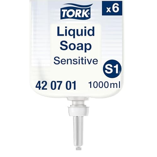 Image of Tork Sensitive Liquid Soap S1, Dermatologically Tested, 6 x 1000ml, 420701