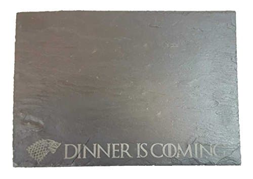 Image of Game of Thrones House Stark "Dinner is Coming" Slate Chopping/Serving Board