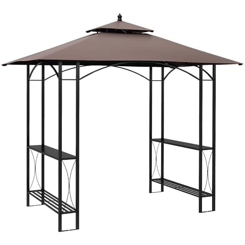 Image of Outsunny 2.5 x 1.5m BBQ Tent Canopy Patio Outdoor Awning Gazebo Party Sun Shelter - Coffee