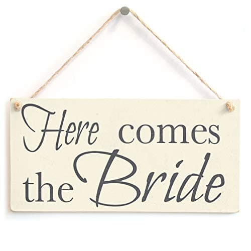Image of Here Comes The Bride - Wooden Wedding Sign