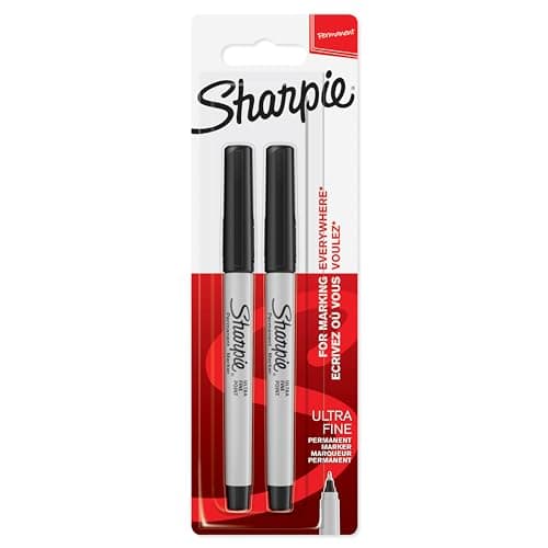 Image of Sharpie Permanent Markers | Ultra Fine Point for Precise Marks | Black Ink | 2 Marker Pens